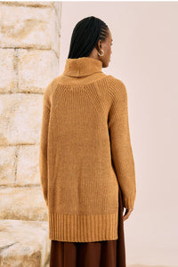 Blusa Tricot Oversized Gola Alta