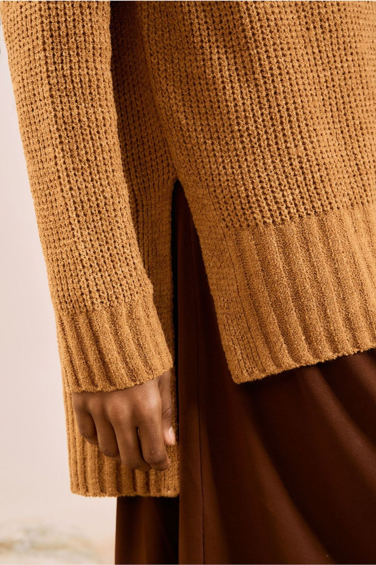 Blusa Tricot Oversized Gola Alta
