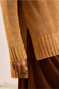 Blusa Tricot Oversized Gola Alta
