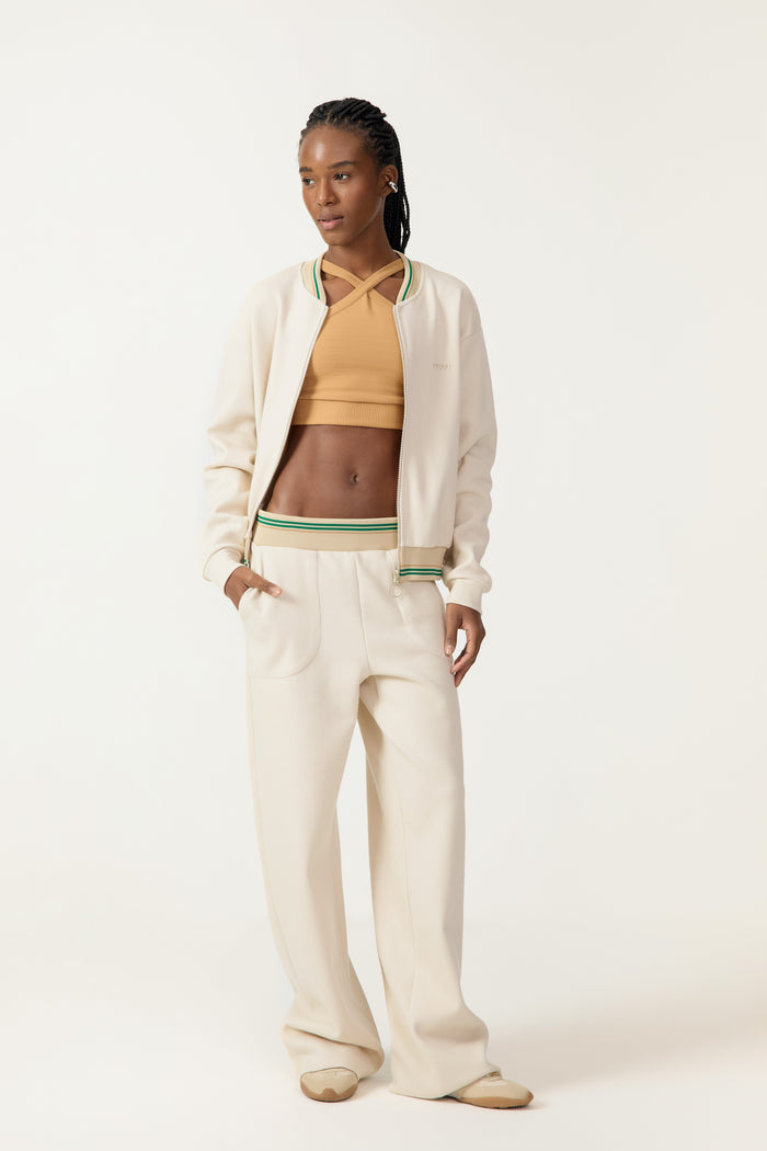 Pantalón Wide Leg con Pretina Rayada Colcci Sport