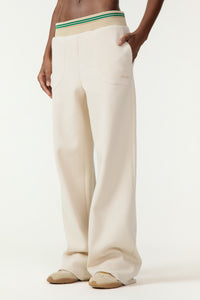 Pantalón Wide Leg con Pretina Rayada Colcci Sport