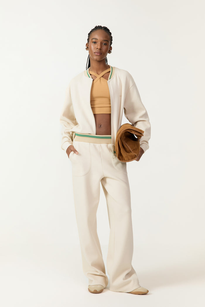 Pantalón Wide Leg con Pretina Rayada Colcci Sport
