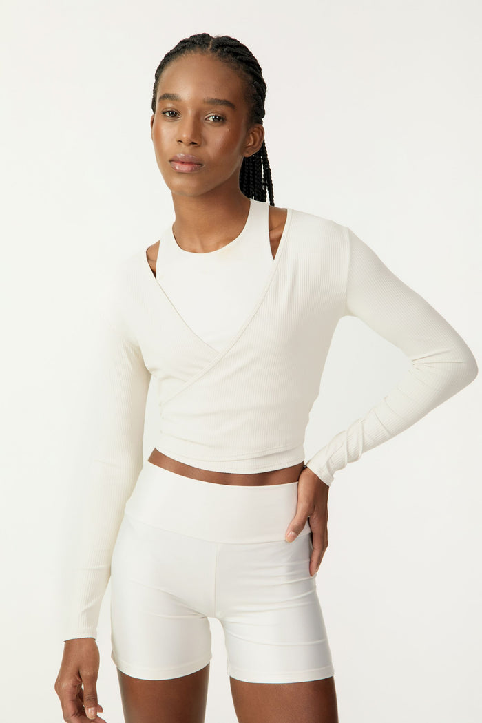 Blusa Cropped Transpassada Manga Longa COLCCI Sport