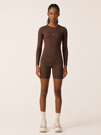 Blusa Deportiva Manga Larga Ajustada Colcci Sport Marrón