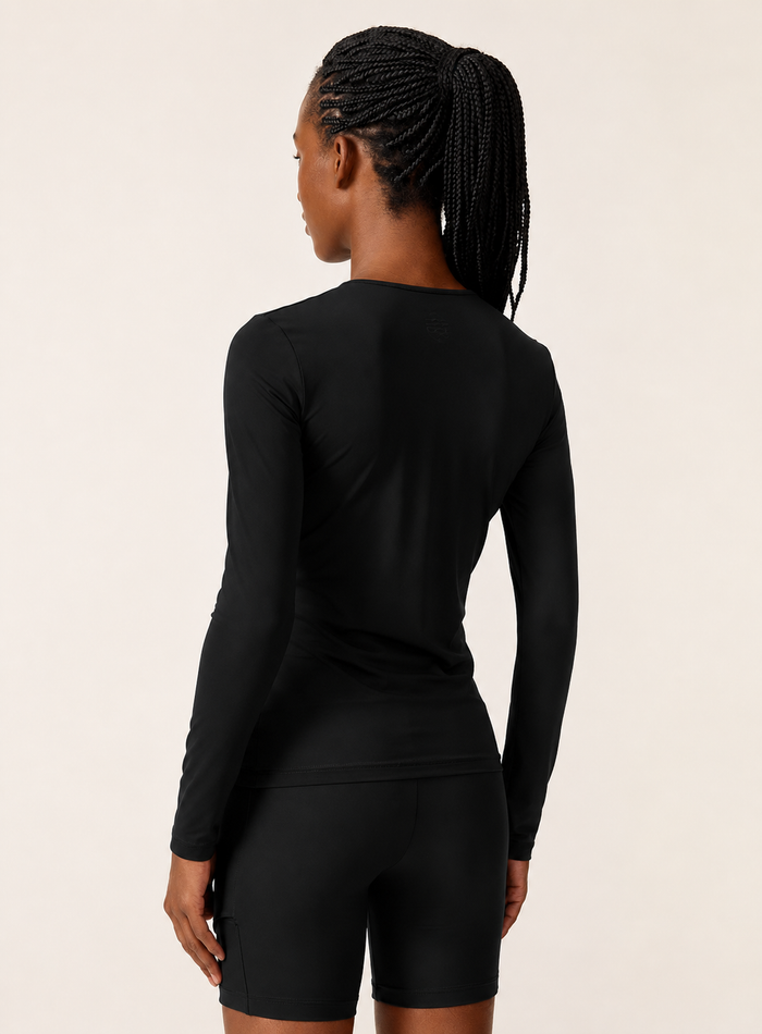 Blusa Deportiva Manga Larga Ajustada Colcci Sport Negro