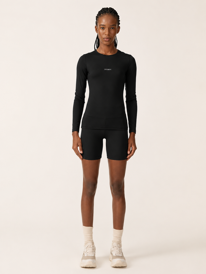 Blusa Deportiva Manga Larga Ajustada Colcci Sport Negro