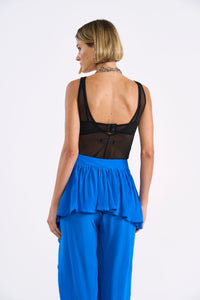 Blusa Ajustada con Transparencia en Tul Colcci