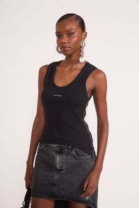 Blusa Musculosa Canalé con Eyelets Colcci Rebel