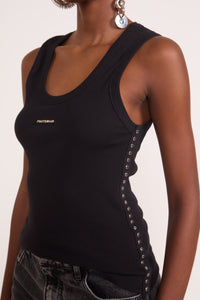 Blusa Musculosa Canalé con Eyelets Colcci Rebel