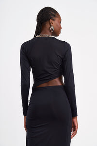 Vestido Midi con Recortes y Fruncido Colcci