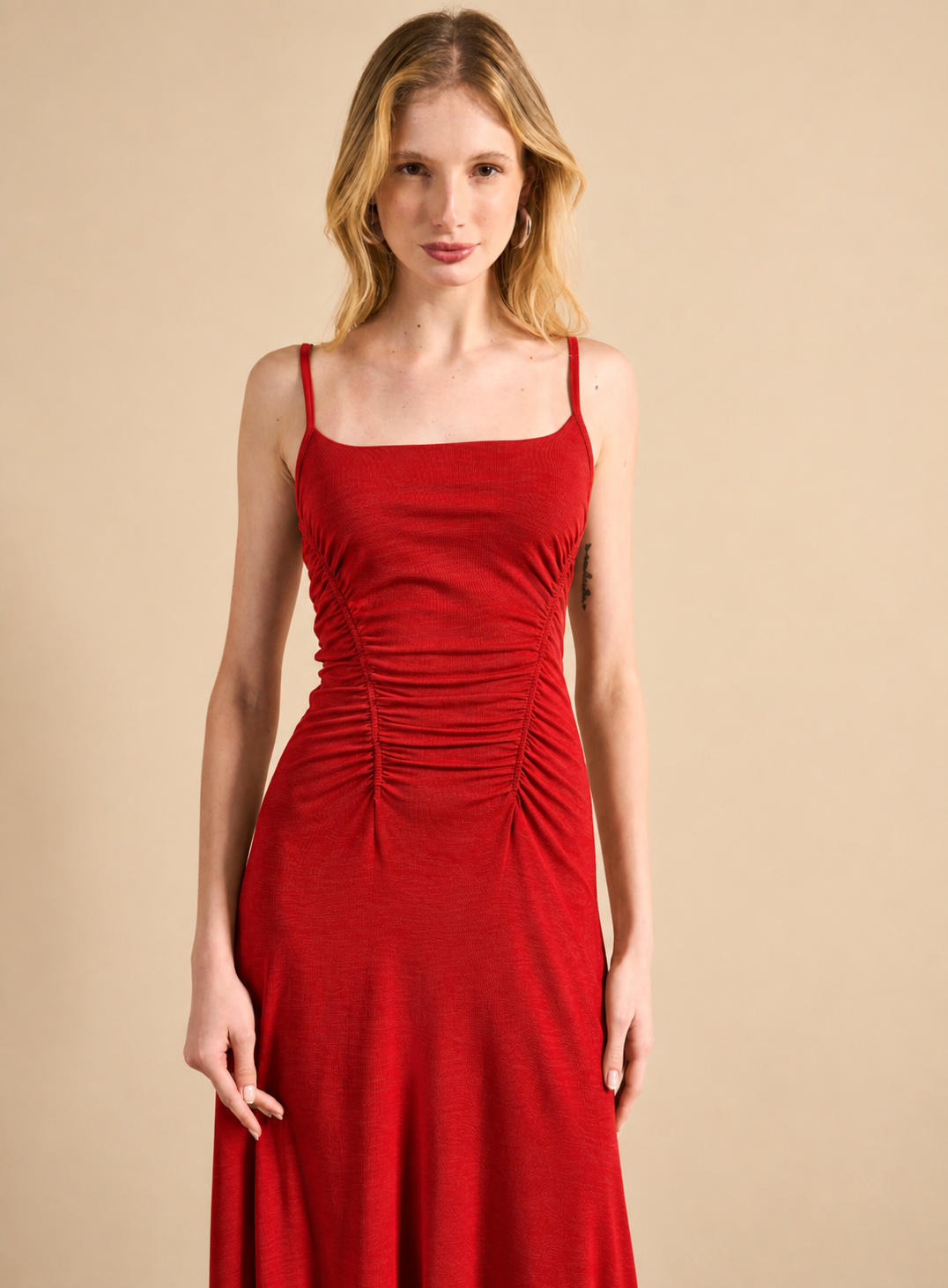 Vestido Midi  Acanalado Asimétrico Forum