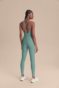 Enterito Deportivo LIVE! Fit Green Long Bodysuit Mujer