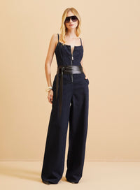 Enterito Jeans Wide Leg con Corset Forum Mujer