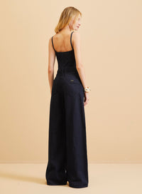 Enterito Jeans Wide Leg con Corset Forum Mujer