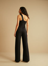 Enterito Largo Negro Mujer Un Hombro Wide Leg Forum