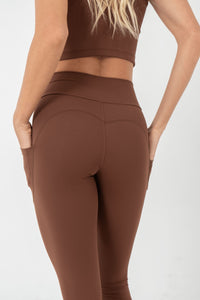 Calza Legging Fitness Columbia  Marrón Charutto