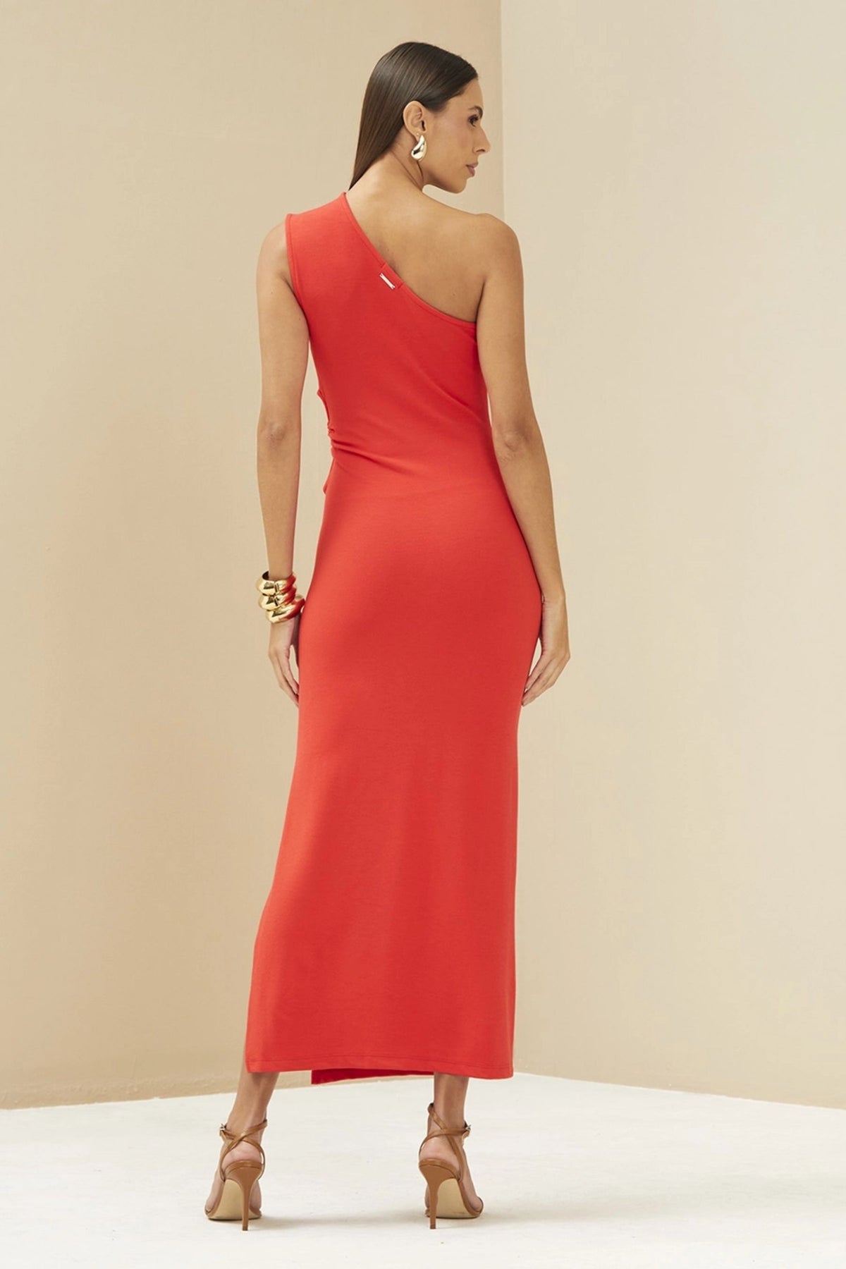 Vestido Midi con Recorte y Accesorio Lateral – FORUM