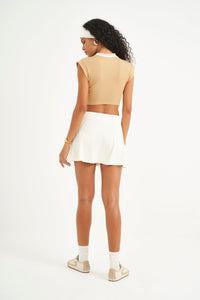 Blusa Slim Canelada con Drapeado Frontal – COLCCI SPORT