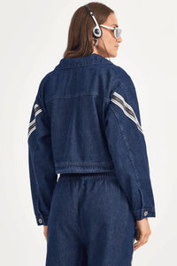 Chaqueta Jeans Feminina Loose con Listras – HARMONY