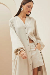 Chemisier en Lino Manga Larga FORUM