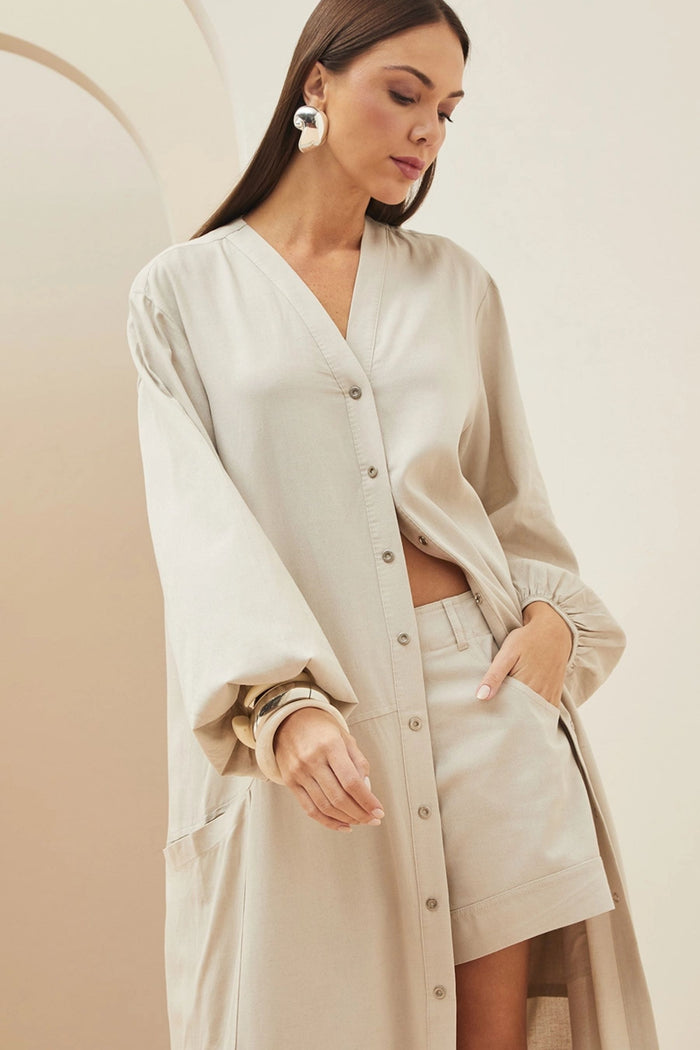 Chemisier en Lino Manga Larga FORUM