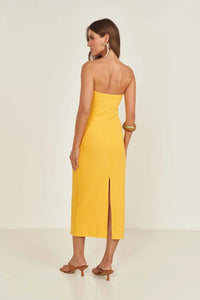 Vestido Colcci Midi Strapless Texturizado