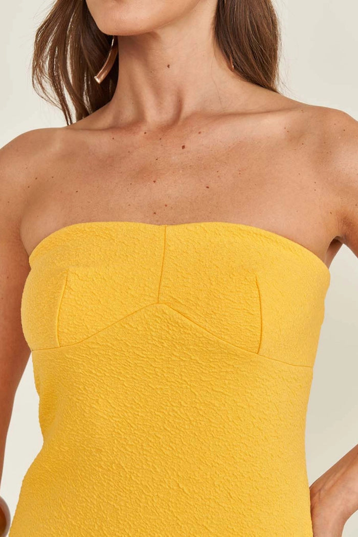 Vestido Colcci Midi Strapless Texturizado