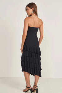 Vestido Slim con Babados y Fenda