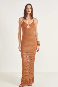 Vestido Comfort en Tricô con Franjas