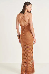 Vestido Comfort en Tricô con Franjas