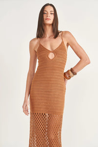 Vestido Comfort en Tricô con Franjas