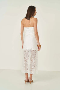 Vestido de Renda Slim Midi