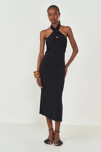 Vestido Midi Slim Frente Única