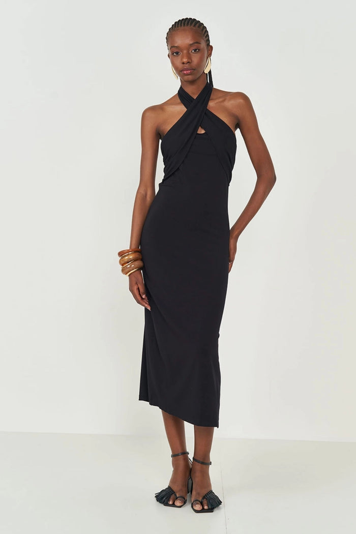 Vestido Midi Slim Frente Única