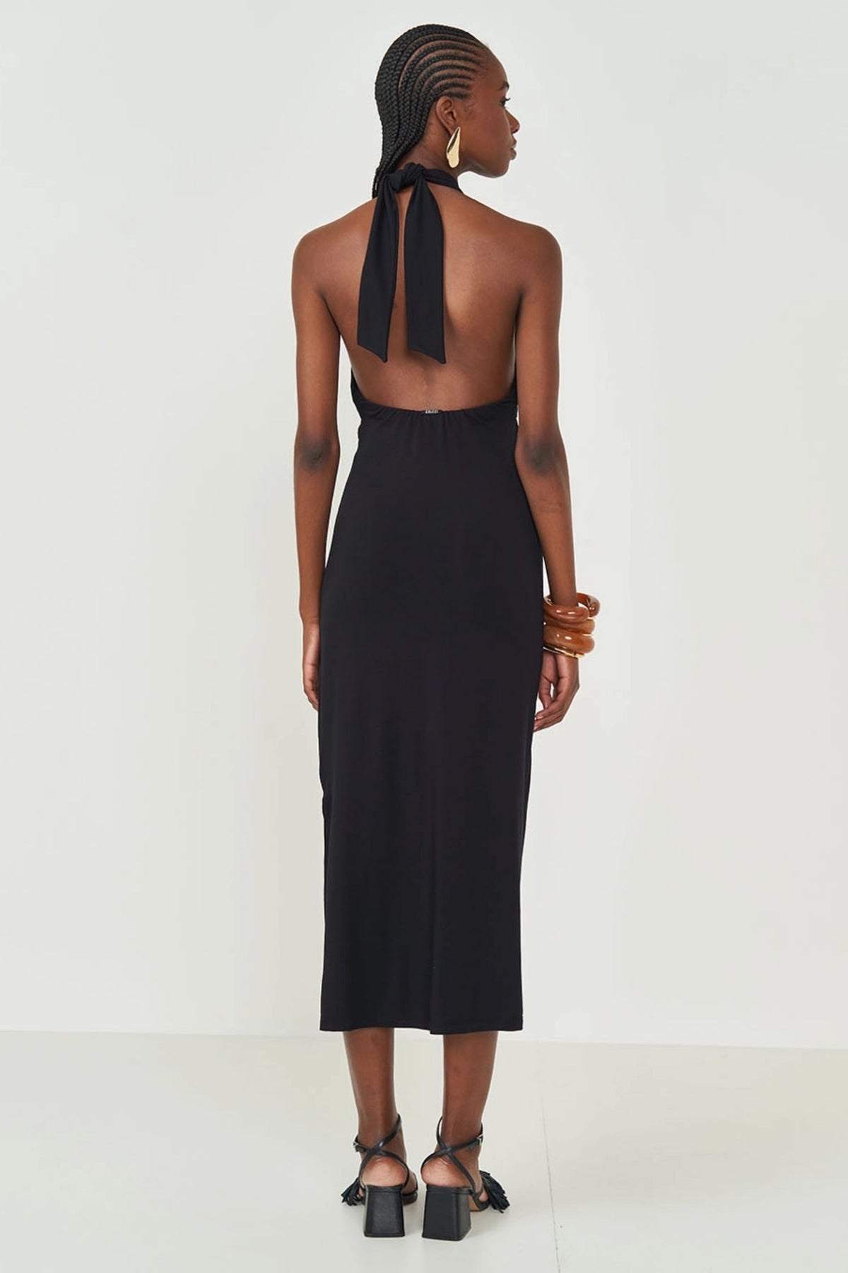 Vestido Midi Slim Frente Única