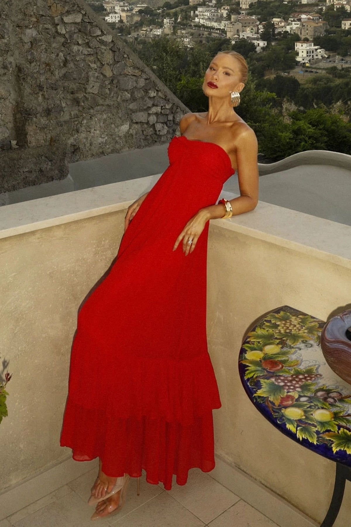 Vestido Largo Comfort con Volantes