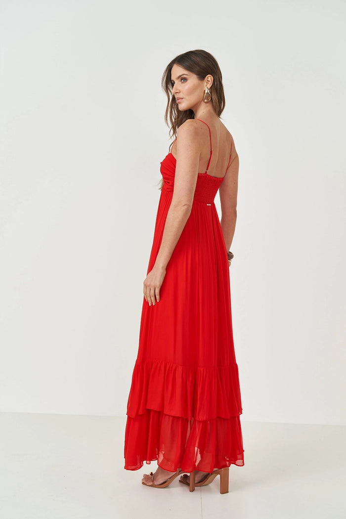 Vestido Largo Comfort con Volantes