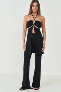 Blusa Alongada con Recortes