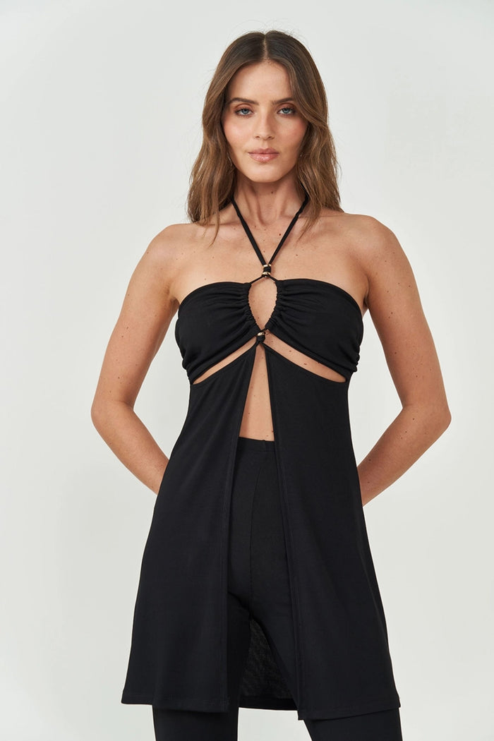 Blusa Alongada con Recortes