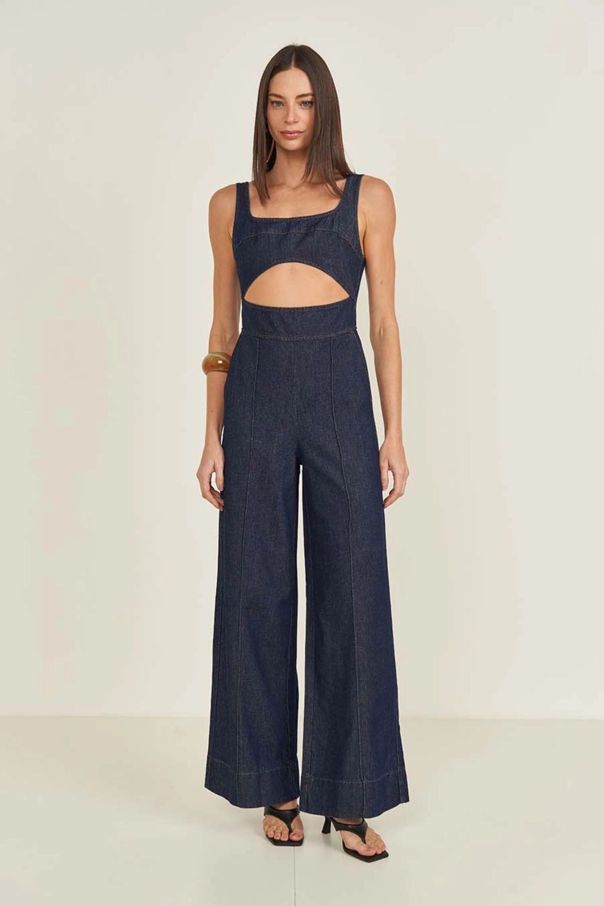 Enterito Jeans con Recorte Frontal