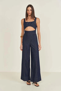 Enterito Jeans con Recorte Frontal