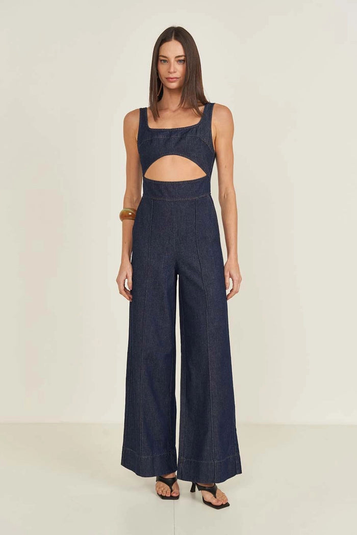 Enterito Jeans con Recorte Frontal