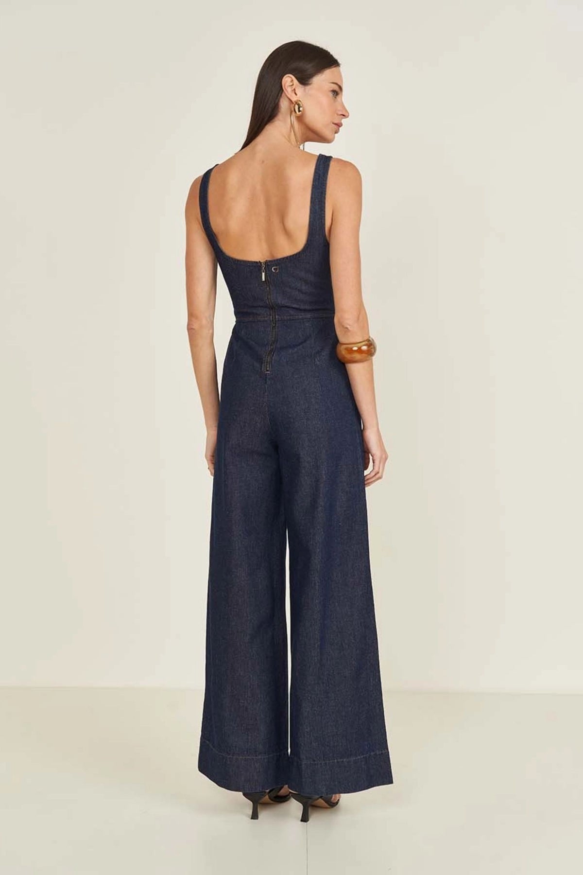 Enterito Jeans con Recorte Frontal