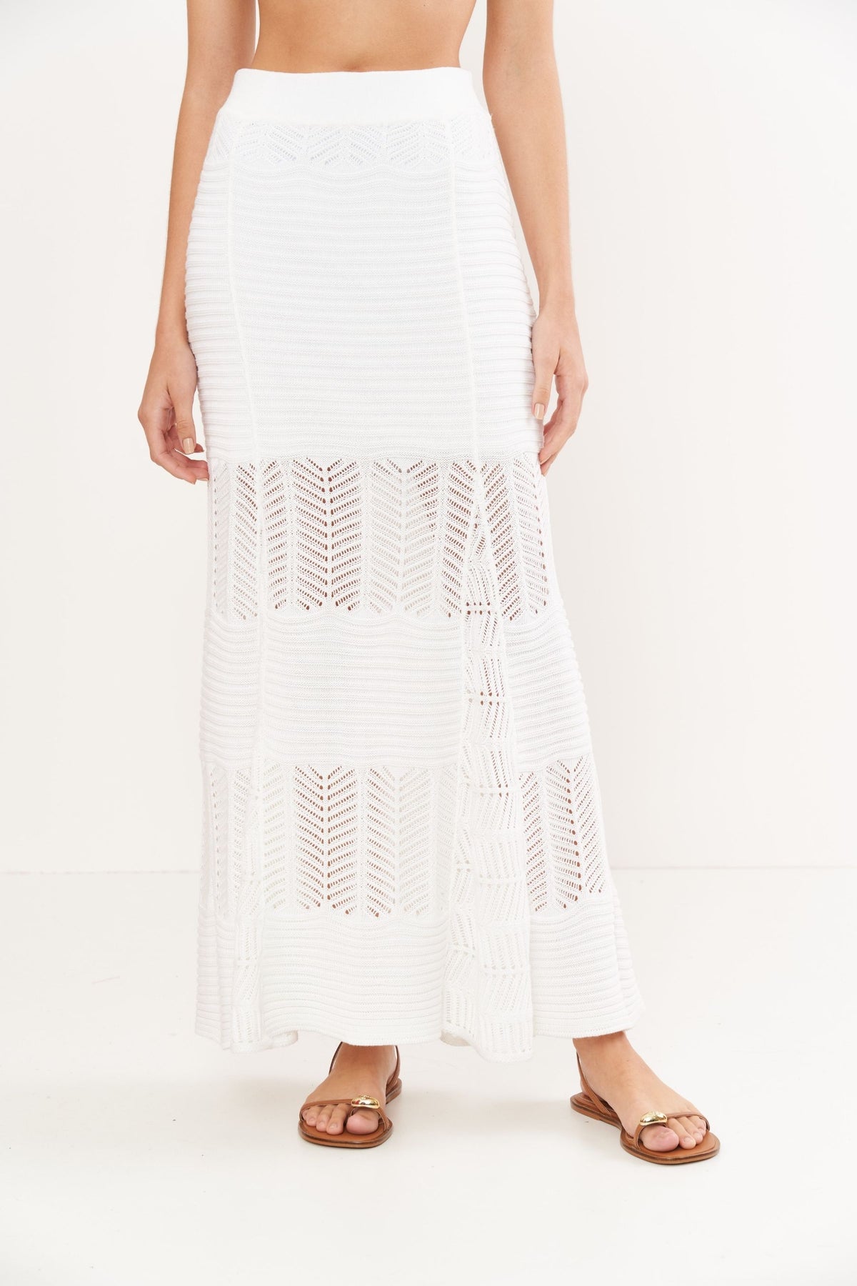 Falda Larga de Tricot Colcci