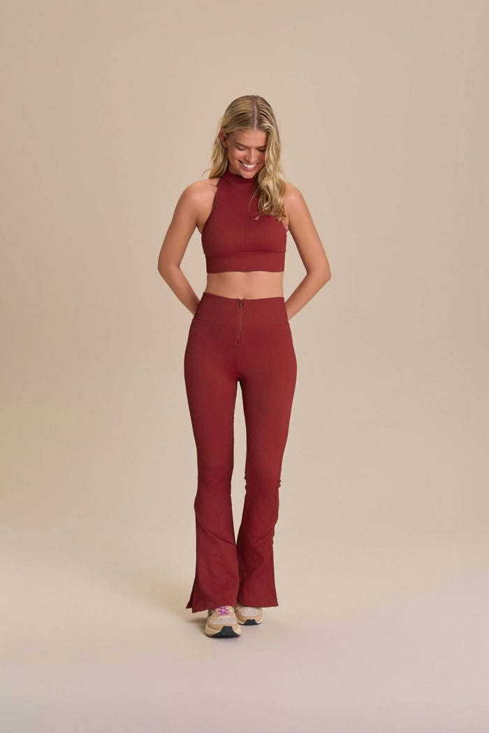Calza Flare Zip Seamless Knit