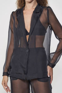 Blazer Femenino Contraste de Organza – Colcci