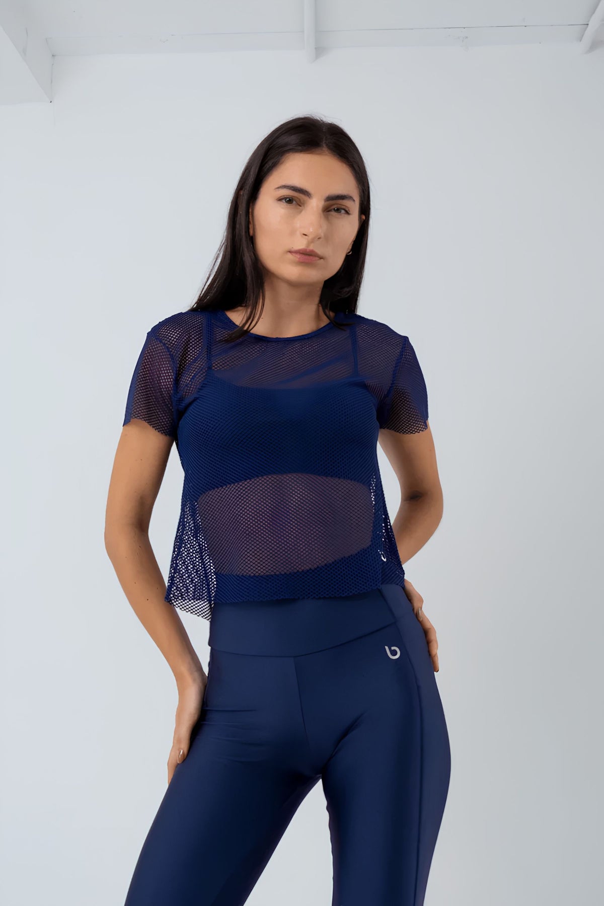 Blusa Cropped Spot Trevos BRO Fitwear Azul Marino