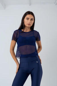 Blusa Cropped Spot Trevos BRO Fitwear Azul Marino