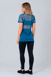 Blusa Tule Básica Bro Azul Pavao