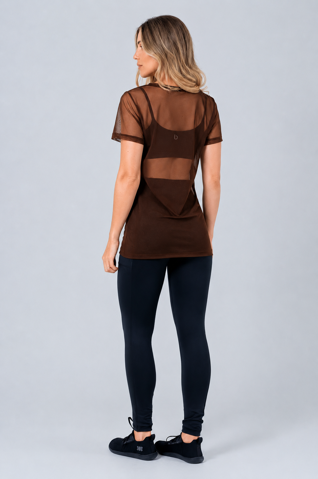 Blusa Tule Básica Bro Marrón